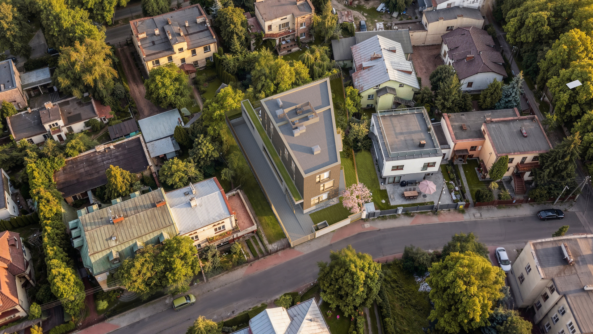 Widok z lotu ptaka — FLAGOVA, Warszawa Włochy